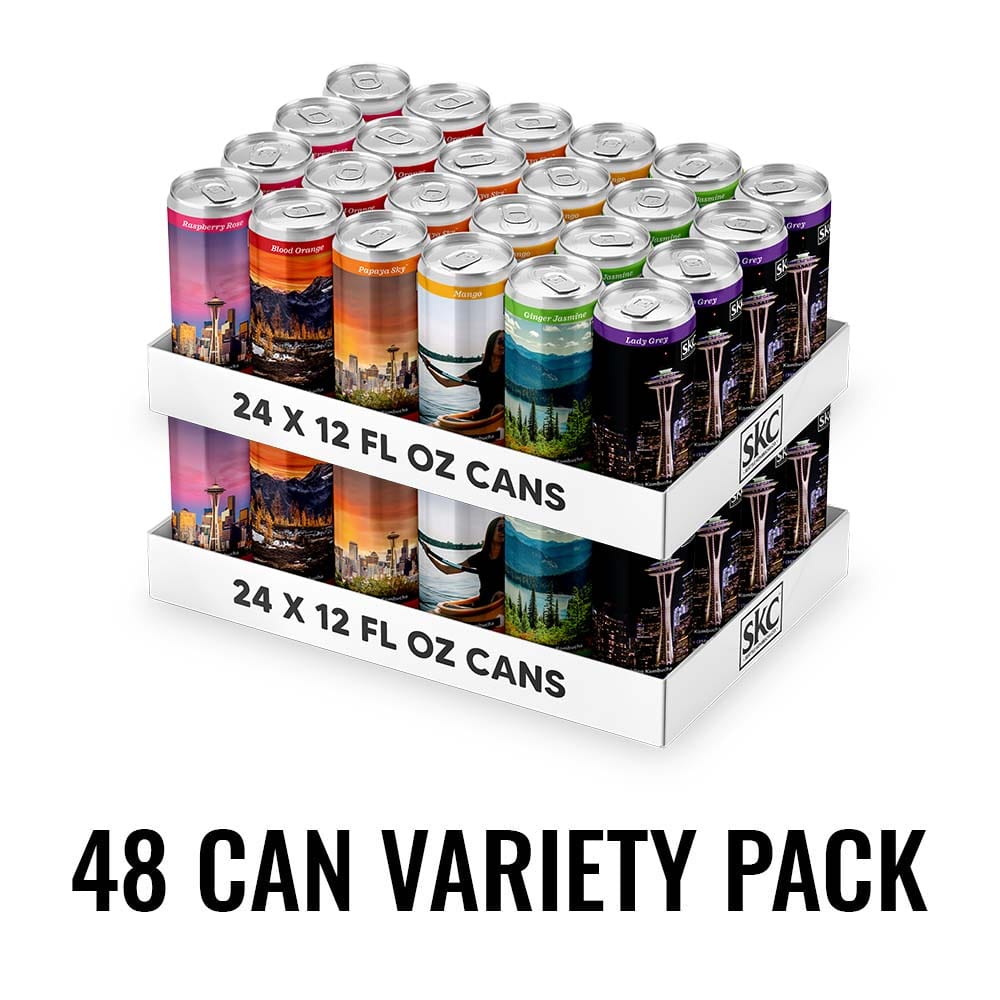 Kombucha 48 Can Variety Pack Seattle Kombucha Company Local Product Image - FREE SHIPPING - $3.29/can delivered